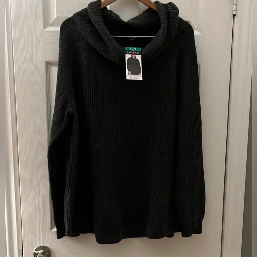 Tahari Women's Charcoal Turtleneck Sweater